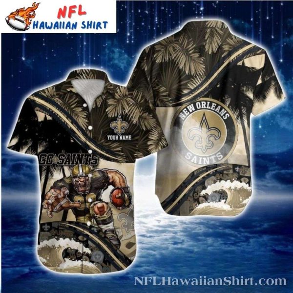 Wave Surfing Saints Player Tropical Hawaiian Shirt – Custom Name Edition