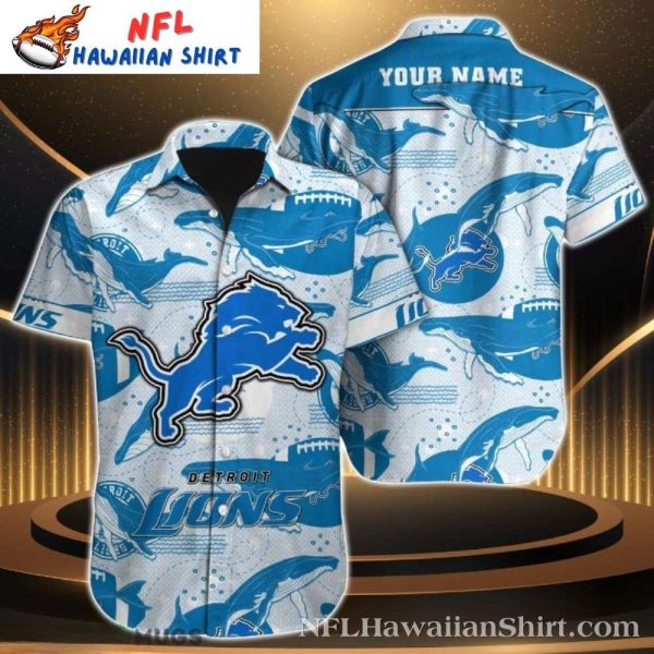 Whale-Themed Detroit Lions Hawaiian Shirt – Oceanic Edition