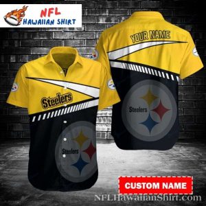 Yellow Rush Pittsburgh Steelers Hawaiian Shirt – Sharp Contrast Custom Name Design