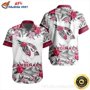 Aloha Endzone White – NFL Hawaiian Cardinals Shirt With Pink Flora Accents