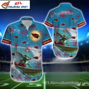 Arizona Cardinals Hawaiian Shirt – Baby Yoda’s Surf Adventure Edition