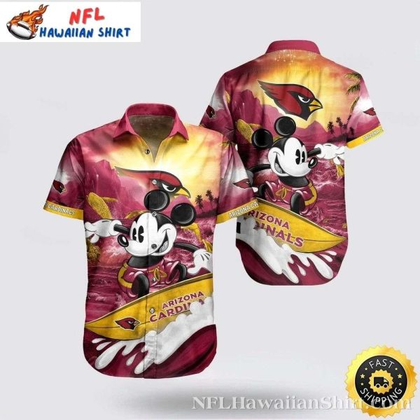 Arizona Cardinals Hawaiian Shirt – Mickey’s Surfing Adventure Edition