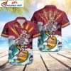 Cardinals White Lagoon – Arizona Cardinals Monochrome Floral Hawaiian Shirt