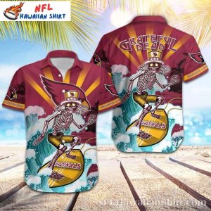 Cardinals Surf Skeleton Grateful Dead Tribute Hawaiian Shirt