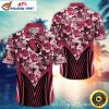 Cardinals White Lagoon – Arizona Cardinals Monochrome Floral Hawaiian Shirt