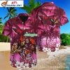 Desert Flora Elegance – Cardinals Maroon Tropical Leaves Hawaiian Shirt