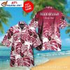 Feathered Fronds White – Arizona Cardinals Leafy Print Hawaiian Shirt