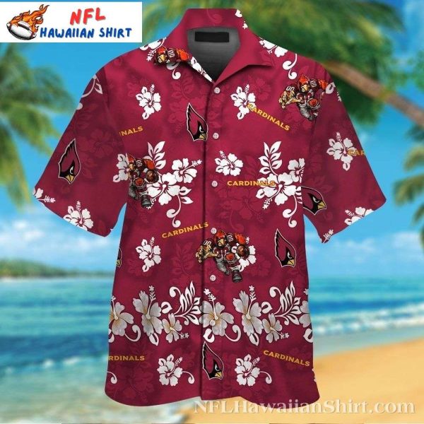 Floral Fanfare Arizona Cardinals Hawaiian Shirt – Maroon Hibiscus Edition