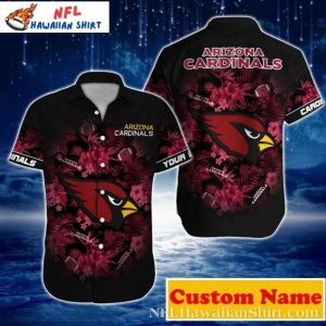 Floral Nightfall – Arizona Cardinals Elegant Hawaiian Shirt