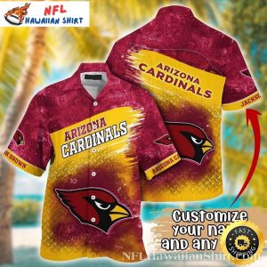 Metal Pattern – NFL Cardinals Hawaiian Button-Up Shirt