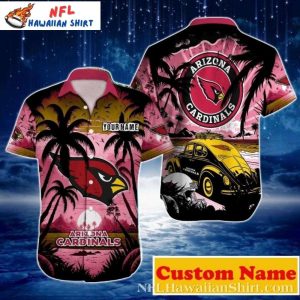 Vintage Gridiron Sunset – Cardinals Retro Hawaiian Shirt