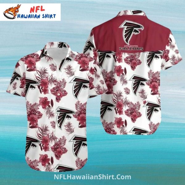 Atlanta Falcons Hawaiian Shirt White And Red Floral Design