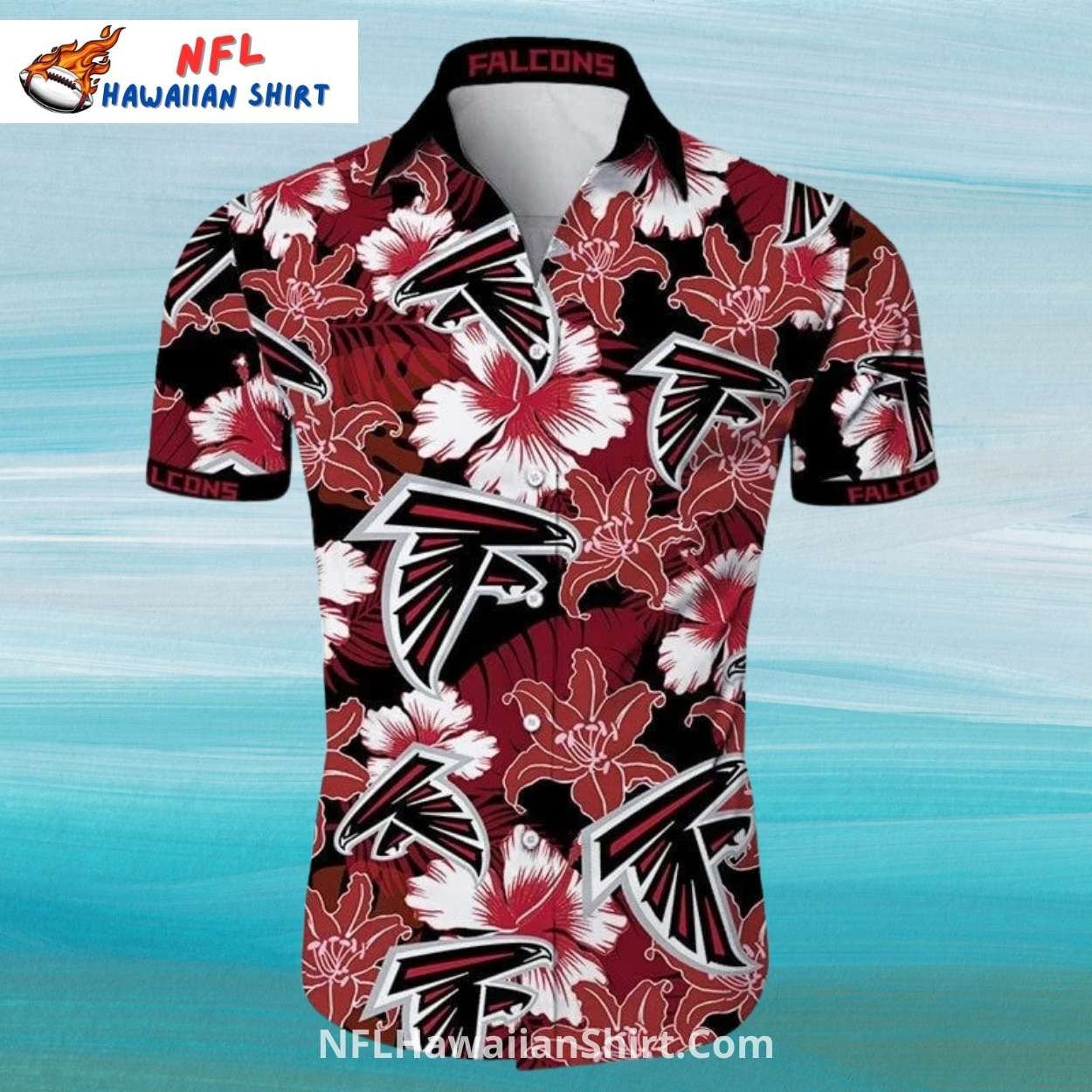 Atlanta Falcons Hibiscus Floral Hawaiian Shirt Atlanta Falcons Hibiscus Floral Hawaiian Shirt