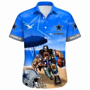 Beachfront Battle Cowboys Shirt Rugged Player Design 1