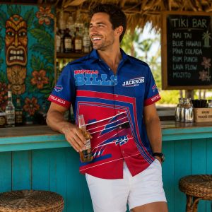 Bills Aloha Shirt – Bold Color Blocks with Customizable Name