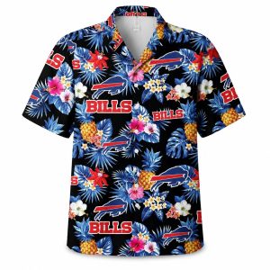 Bills Aloha Shirt – Floral Pineapple Theme with Team Logo