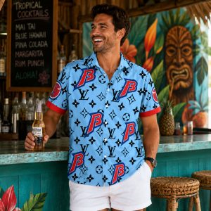 Bills Hawaiian Shirt – Luxury B Logo Design with Monogram Pattern