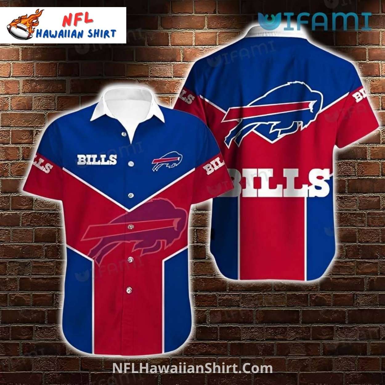 Buffalo Bills Aloha Shirt - Red And Blue Palm Tree Design Buffalo Bills Aloha Shirt - Red And Blue Palm Tree Design