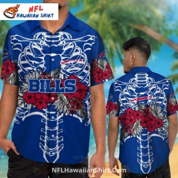 Buffalo Bills Aloha Shirt – Skeleton And Hibiscus Floral Design