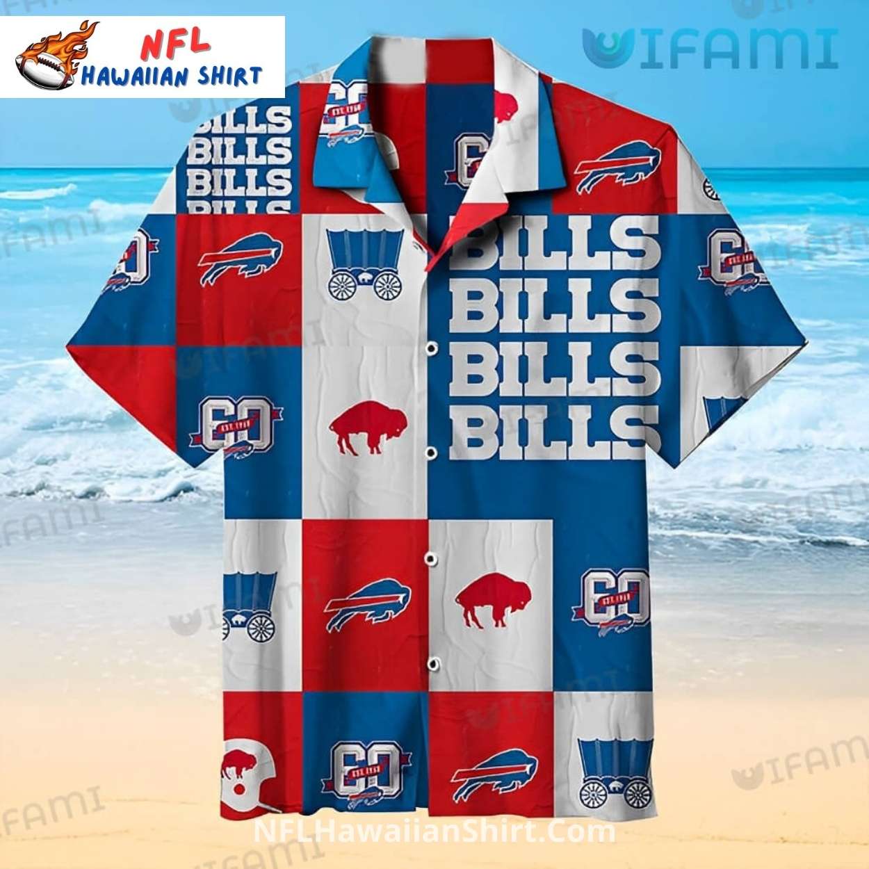 Buffalo Bills Aloha Shirt - Skull And Vintage Car Theme Buffalo Bills Aloha Shirt - Skull And Vintage Car Theme