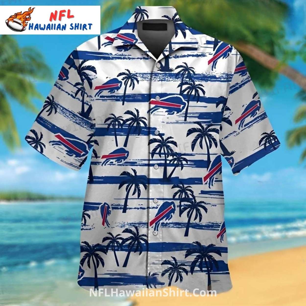 Buffalo Bills Beach Vibes Palm Tree Hawaiian Shirt Buffalo Bills Beach Vibes Palm Tree Hawaiian Shirt