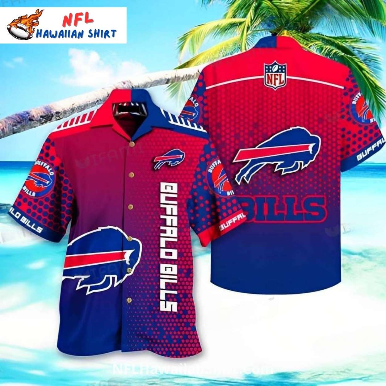 Buffalo Bills Bold Gradient Hawaiian Shirt - NFL Edition Buffalo Bills Bold Gradient Hawaiian Shirt - NFL Edition