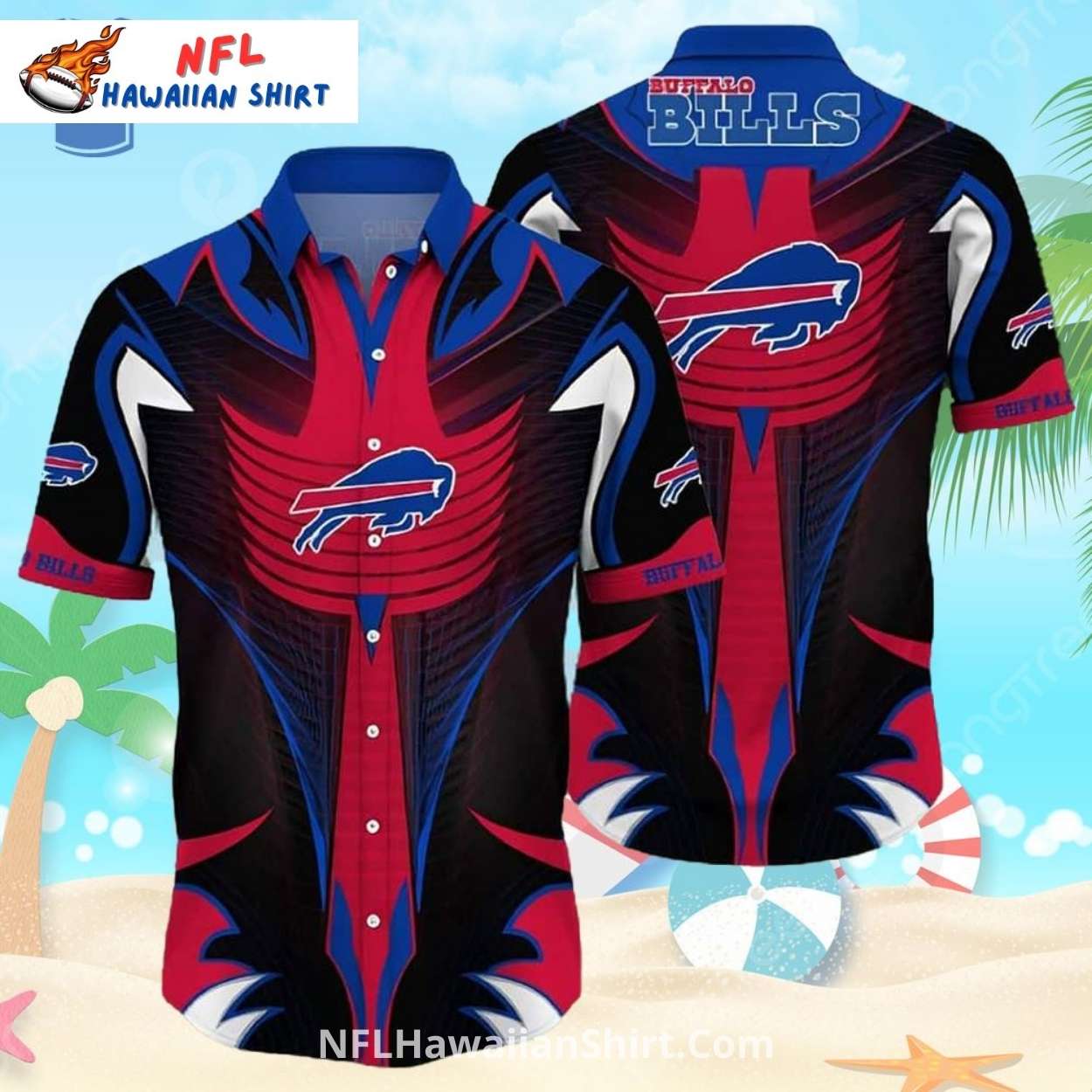 Buffalo Bills Cyber Armor Red And Black Button-Up Shirt Buffalo Bills Cyber Armor Red And Black Button-Up Shirt