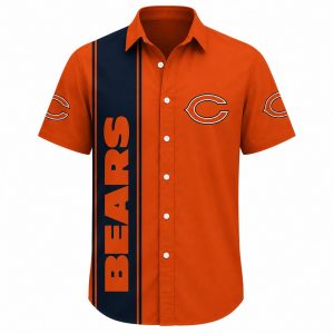 Chicago Bears Bold Stripe Logo Hawaiian Shirt 1