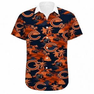 Chicago Bears Camo Palm Game Day Hawaiian Shirt 1