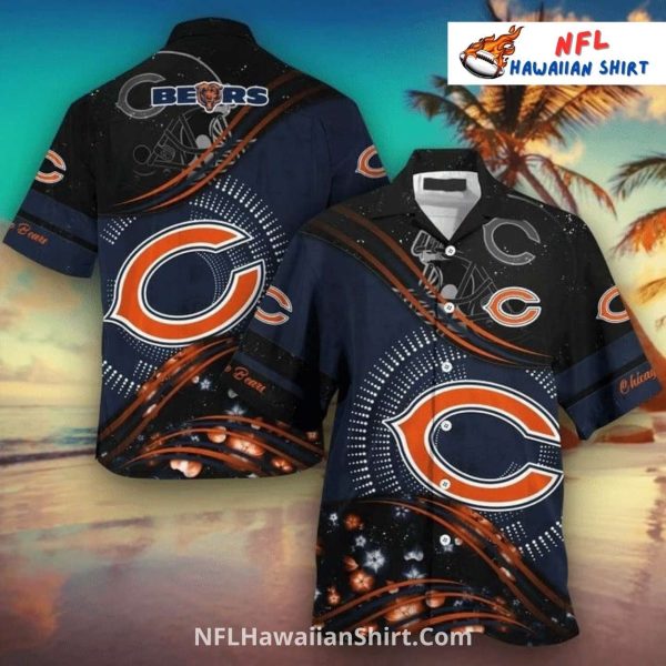 Chicago Bears Hawaiian Shirt With Cosmic Swirl Design