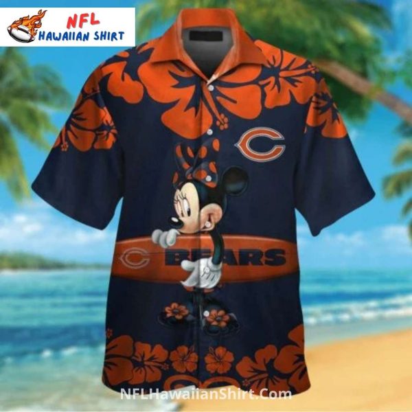 Chicago Bears Minnie Hawaiian Shirt With Floral And Classic Cartoon