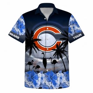 Chicago Bears Sunset Beach Palm Custom Shirt 1