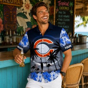 Chicago Bears Sunset Beach Palm Custom Shirt