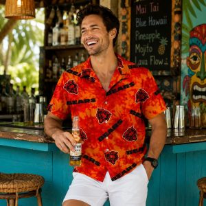 Chicago Bears Tie Dye Orange Hawaiian Shirt