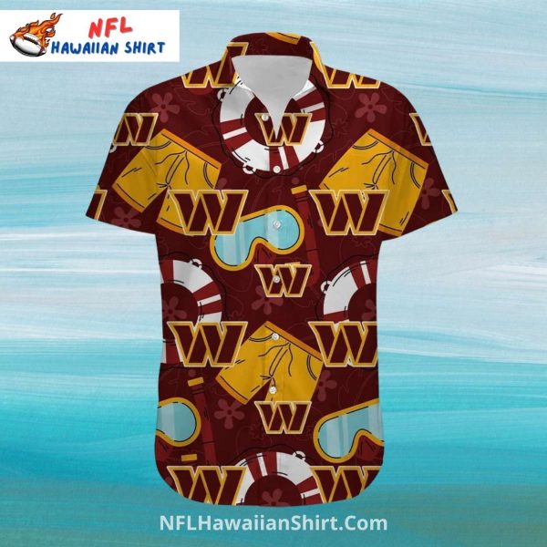 Commanders Summer Icons Aloha Shirt With Swim Theme
