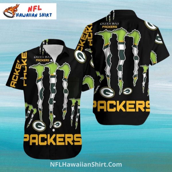 Green Bay Packers Green Claw Scratch Hawaiian Shirt
