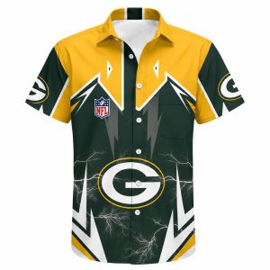Green Bay Packers Lightning Jersey Hawaiian Shirt 1