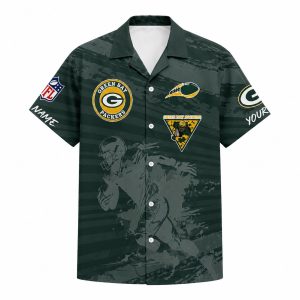 Green Bay Packers Logo and Player Hawaiian Shirt 1