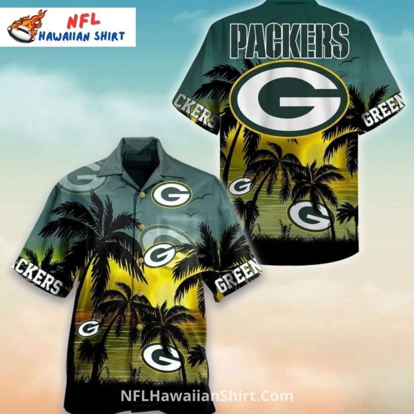 Green Bay Packers Sunset Palm Trees Aloha Shirt – Beach Vibes