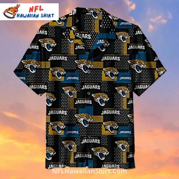 Grid Logo Pattern Jacksonville Jaguars Aloha Shirt