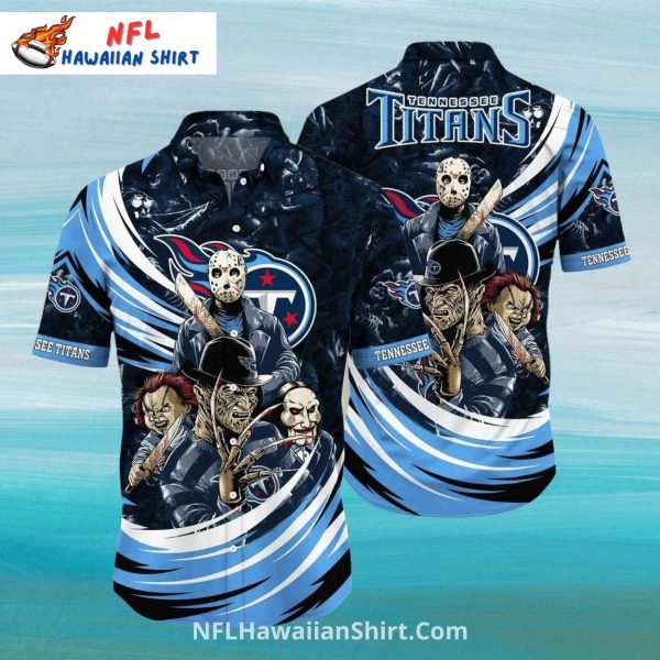 Horror Icons Tennessee Titans Hawaiian Shirt For Fans