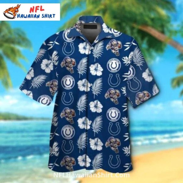 Indianapolis Colts Floral Elephant Pattern Hawaiian Shirt