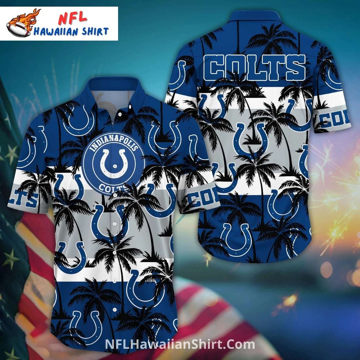 Indianapolis Colts Skull and Tree Design Hawaiian Shirt Indianapolis Colts Skull and Tree Design Hawaiian Shirt
