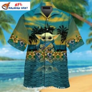 Jacksonville Jaguars Baby Yoda Sunset Hawaiian Shirt