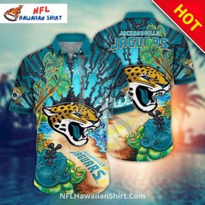 Jacksonville Jaguars Beach Wave Art Hawaiian Shirt
