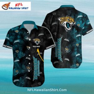 Jacksonville Jaguars Black Tropical Palm Hawaiian Shirt