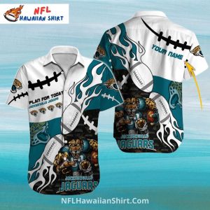 Jacksonville Jaguars Hawaiian Shirt Custom Name Football Flames