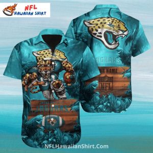 Jacksonville Jaguars Hawaiian Shirt Fierce Football Player Print