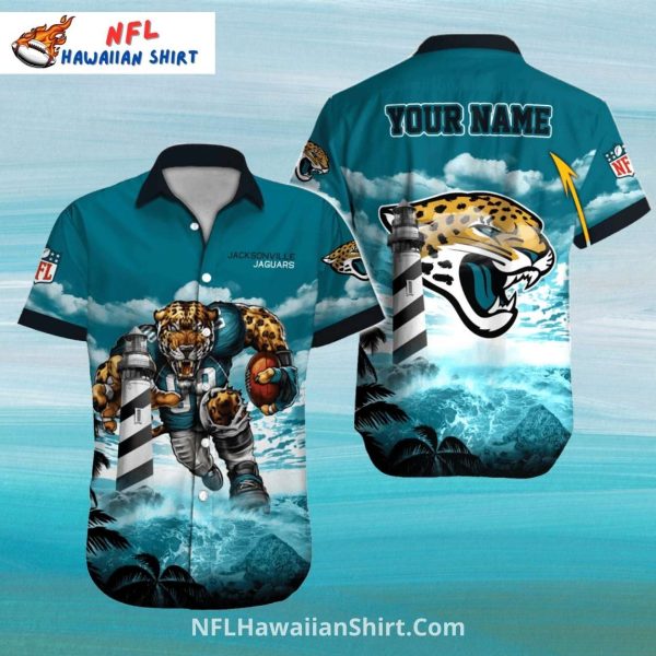 Jacksonville Jaguars Hawaiian Shirt Lighthouse And Ocean Waves