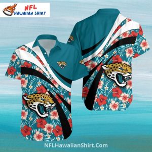 Jacksonville Jaguars Hawaiian Shirt Red And White Hibiscus Waves